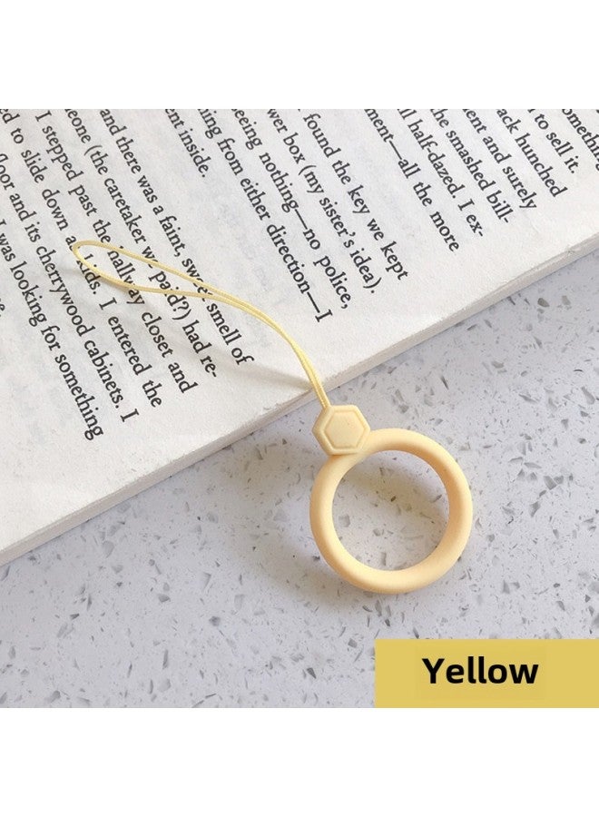 Loquat Silicone Fan Lanyard Gem Silicone Ring Lanyard Earphone Cover Silicone Pendant Liquid Silicone Lanyard-Specifications Support Image Upload:Ring Lanyard-Jeweled Style-Yellow  - Image 1