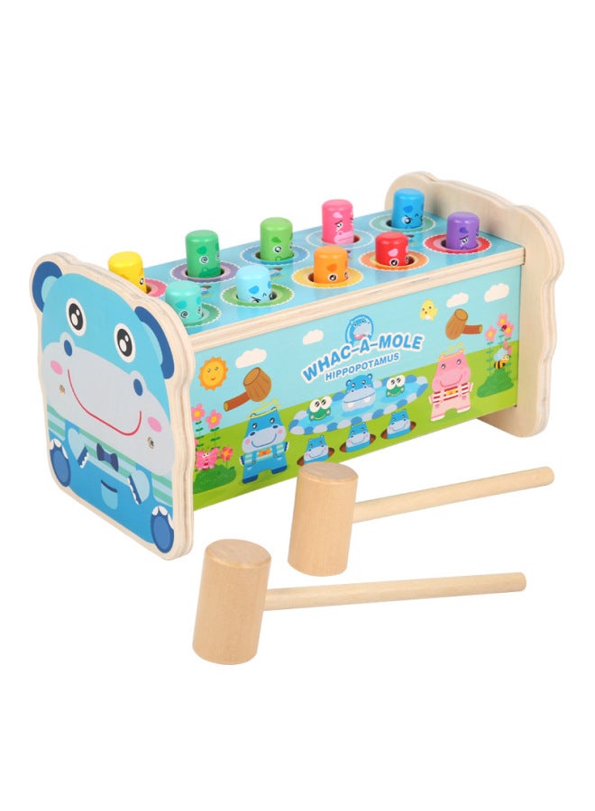 Wooden Hamster Game Toy Fun Parent-child Interactive Leisure Toy Children's Educational Early Education Tapping Toy-Color:Hippo Whack Hamster - Image 1