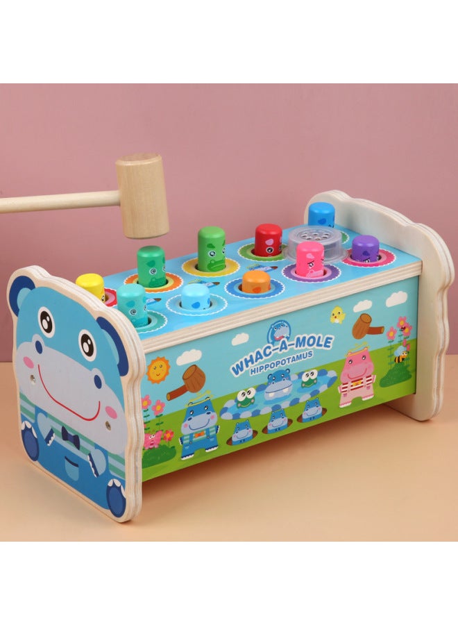 Wooden Hamster Game Toy Fun Parent-child Interactive Leisure Toy Children's Educational Early Education Tapping Toy-Color:Hippo Whack Hamster - Image 4
