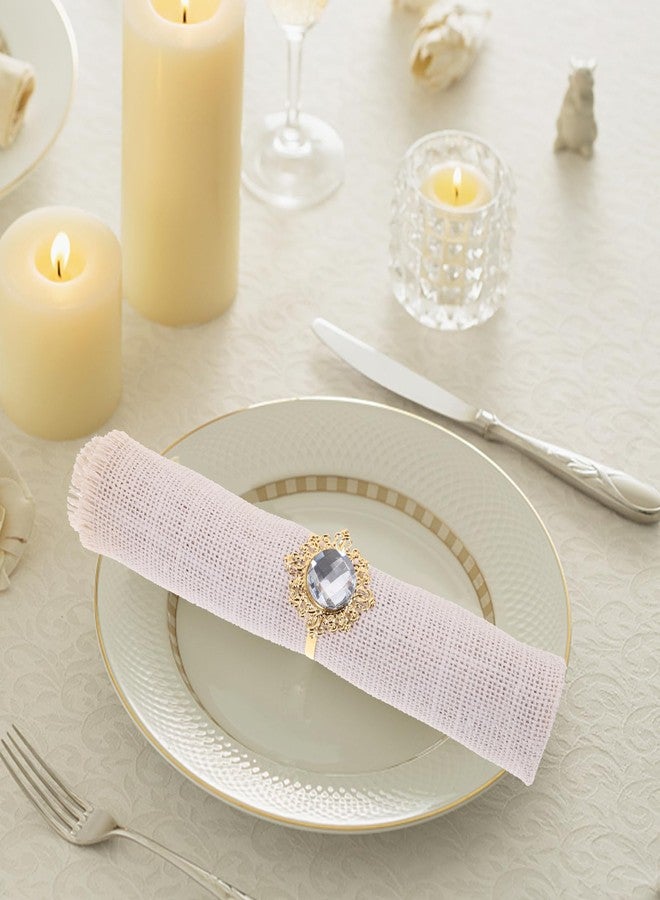 VORCOOL Acrylic Napkin Rings: 12pcs Christmas Napkin Holder, Christmas Napkin Rings for Wedding Banquet Dinner Decoration (Golden) - Image 4