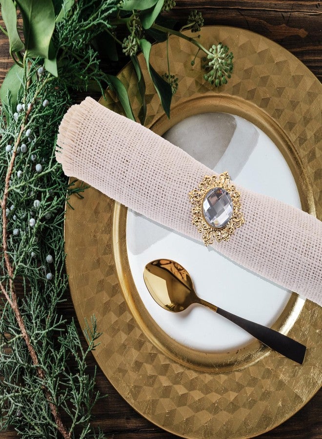 VORCOOL Acrylic Napkin Rings: 12pcs Christmas Napkin Holder, Christmas Napkin Rings for Wedding Banquet Dinner Decoration (Golden) - Image 5