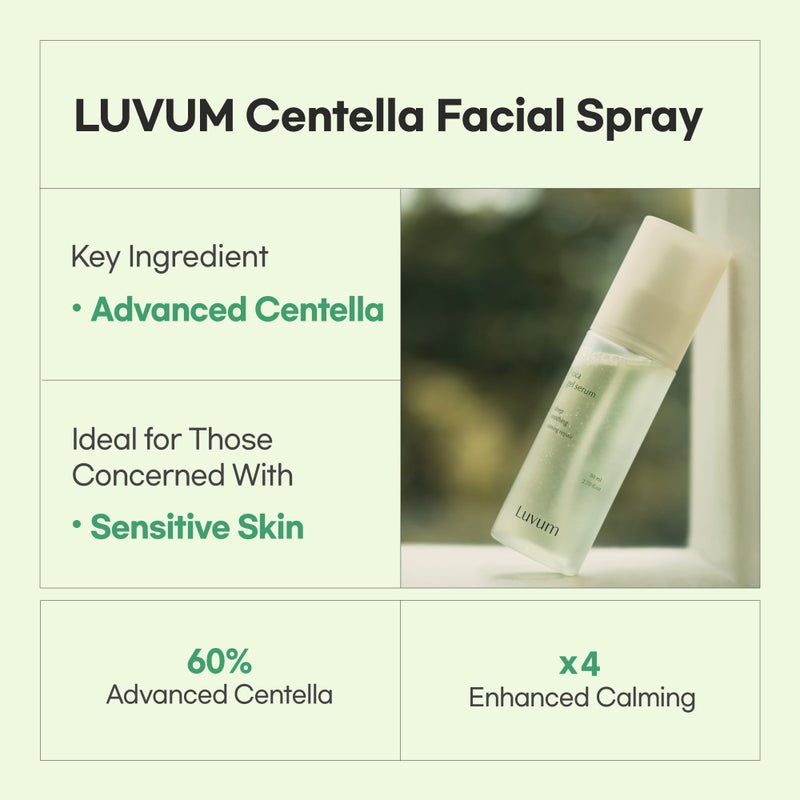 Luvum Calming Repair Cica Gel Serum, Centella Mist, Facial Spray, 2.70 fl. oz - Image 2