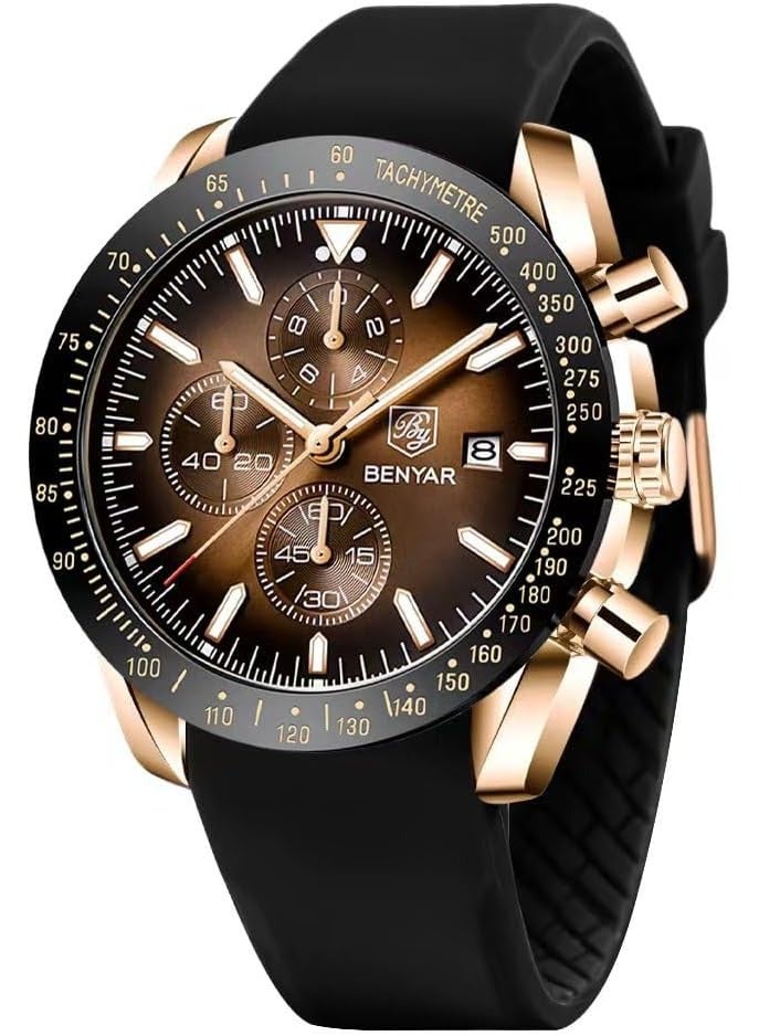BENYAR Watches for Men Watch Quartz Luxury Chronograph Water Resistant Watch 5140 220mm - Image 1