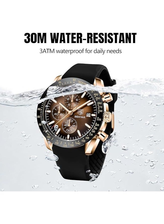 BENYAR Watches for Men Watch Quartz Luxury Chronograph Water Resistant Watch 5140 220mm - Image 5