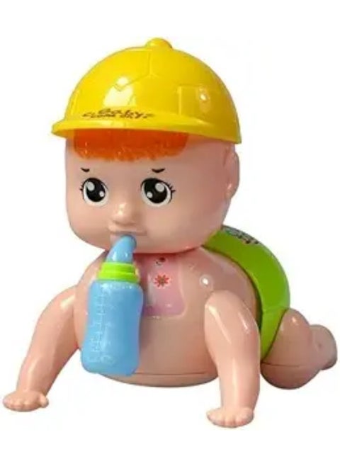 Baby Crawling Toy for Babies to Teach Infants to Crawl Stimulating Toy (Multicolor) - Baby Toys with Moving Bottle - Baby Crawling Toy - Baby Crawling Toy with Bottle - Musical and Light Up Baby Toy Crawling Motion, Colorful Hat, Sound and Light Effects - For Infants and Toddlers - Baby Crawling Toys - Baby with Bottle - Baby Crawling Toy -
