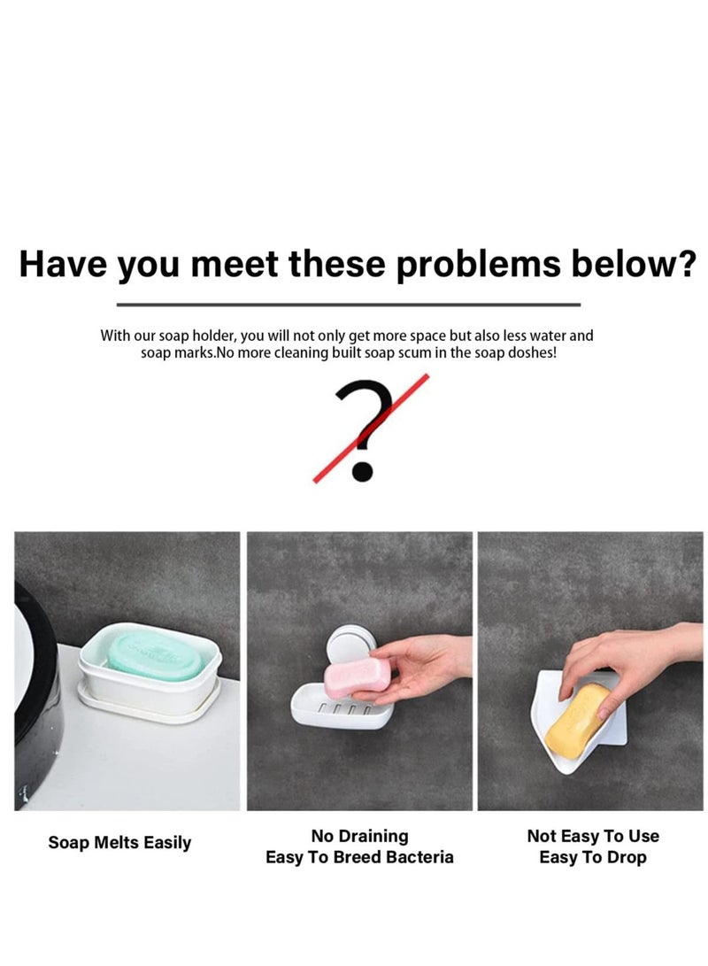 Excefore حامل صابون مغناطيسي 2 عبوة، حافظات صابون من الفولاذ المقاوم للصدأ، تصريف ذاتي، مناسب للاستحمام والحمام و حوض المطبخ - Image 2