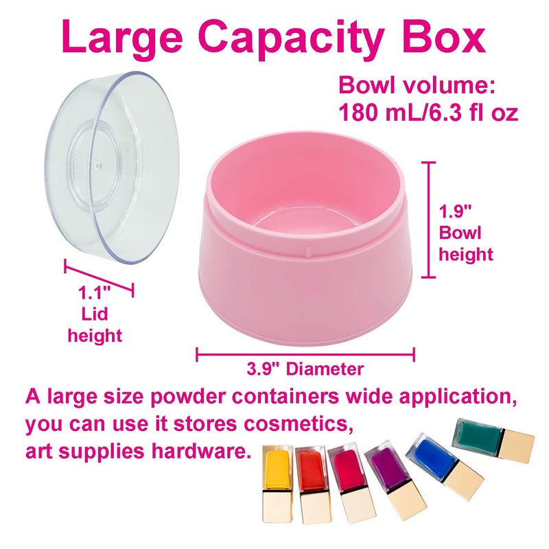 Aurasin BPA Free Baby Powder Puff Box, Large 2.8" Fluffy Body After-Bath Powder Case, Baby Care Face/Body Villus Powder Puff Container, Makeup Cosmetic Talcum Powder Container with Hand Holder (Pink) - Image 5
