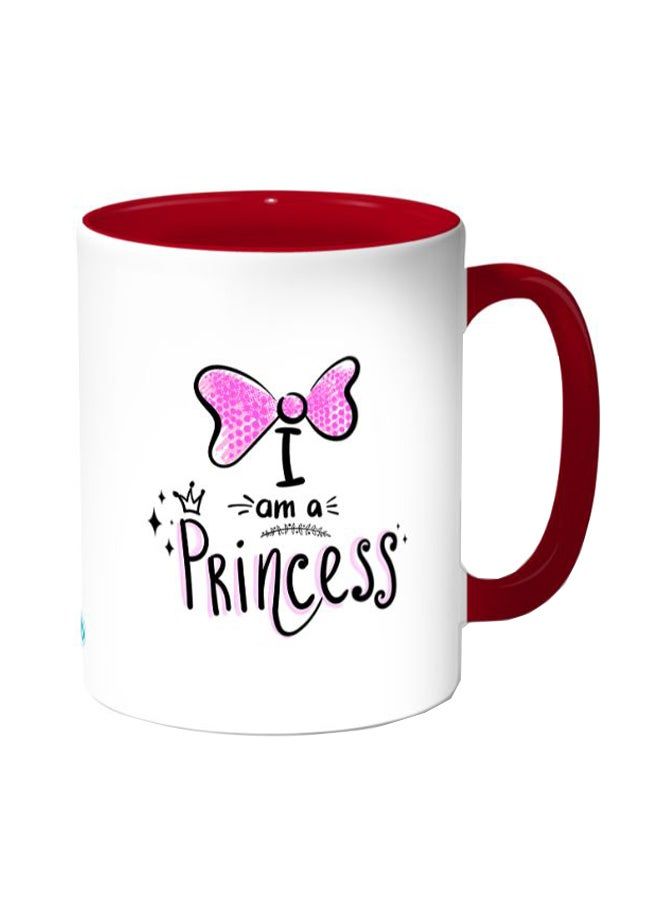 RKN Princess Printed Coffee Mug White/Red 11ounce - Image 2