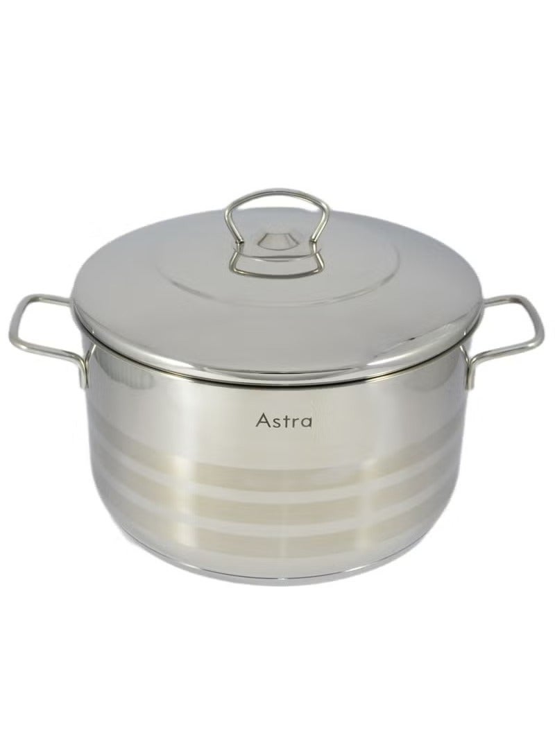 Astra وعاء كسرولة أسترا بريميوم 14.8 لتر – فولاذ مقاوم للصدأ 18/10 كروم-نيكل، 32×18.5 سم | سعة كبيرة، متين وسهل الإمساك | صنع في تركيا - Image 2