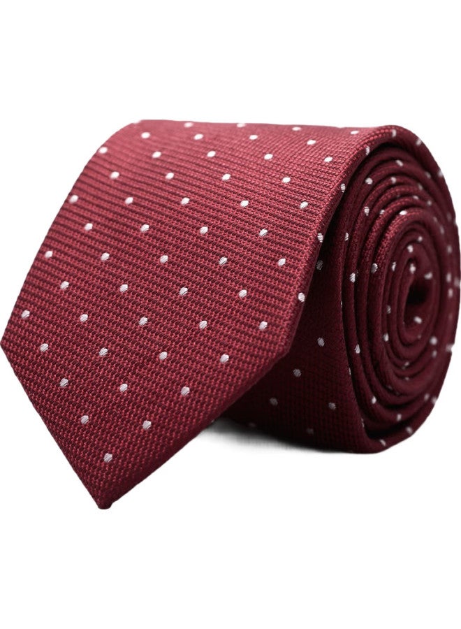 NORTHROP MARTIN Norse Martin High-End Silk Red Tie Men'S Business Formal Wedding Groom Hand-Drawn Polka Dot 7Cm Gift Box Packed - Image 2
