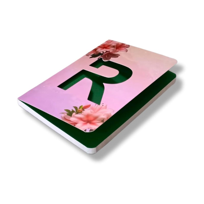 CRAFTOPIX Initial Alphabet R Lasercut Soft Bound Diary Notebook | B6 Size 6" x 4.9" Undated 192 Pages, 80 GSM | Perfect Binding Diary for Office use, Personal Diary, Journal Diary - Image 1
