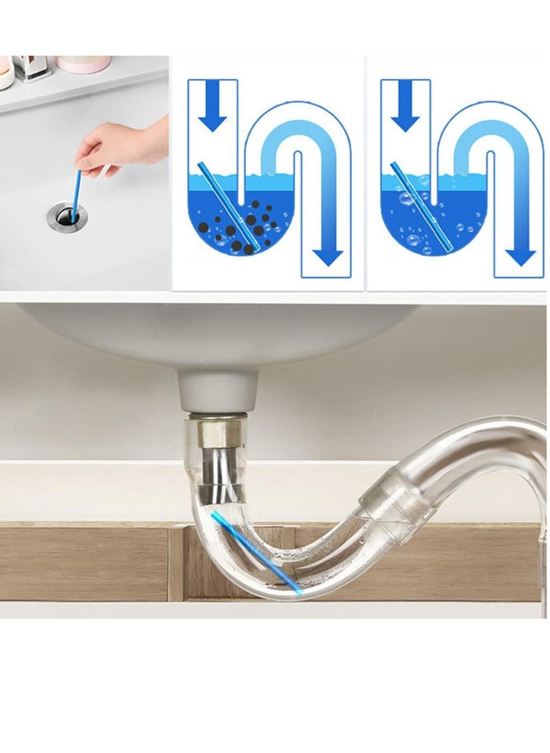 ECVV - Drain Cleaner Sticks, Sink Deodorizer, 48pcs Drain Cleaner Freshener for Clogs Kitchen Bathroom Toilet Sinks Non-Fragile for Preventing Clogs Odor Free Clear Blocked Sinks - Image 1