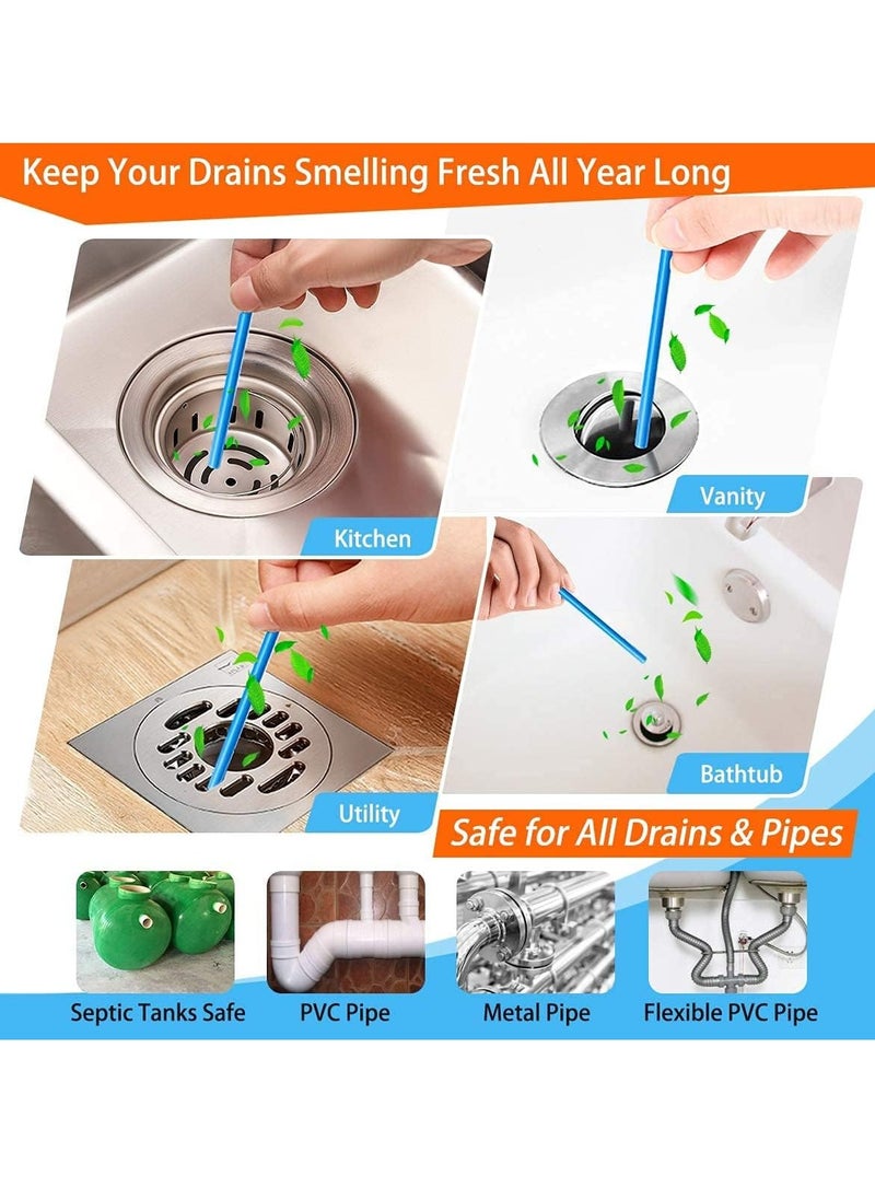ECVV - Drain Cleaner Sticks, Sink Deodorizer, 48pcs Drain Cleaner Freshener for Clogs Kitchen Bathroom Toilet Sinks Non-Fragile for Preventing Clogs Odor Free Clear Blocked Sinks - Image 1