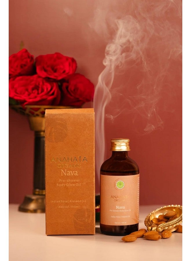 Anahata Rose & Almond Body Glow Oil 100ml | Natural Massage Oil with Rose & Almond Extracts | Softens Skin, Improves Texture & Adds Natural Glow | For All Skin Types