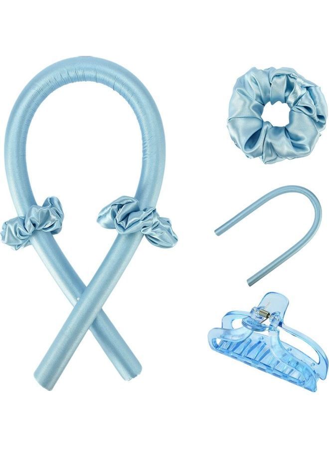 NIBEMINENT Heatless Curling Rod Headband Blue - Image 1