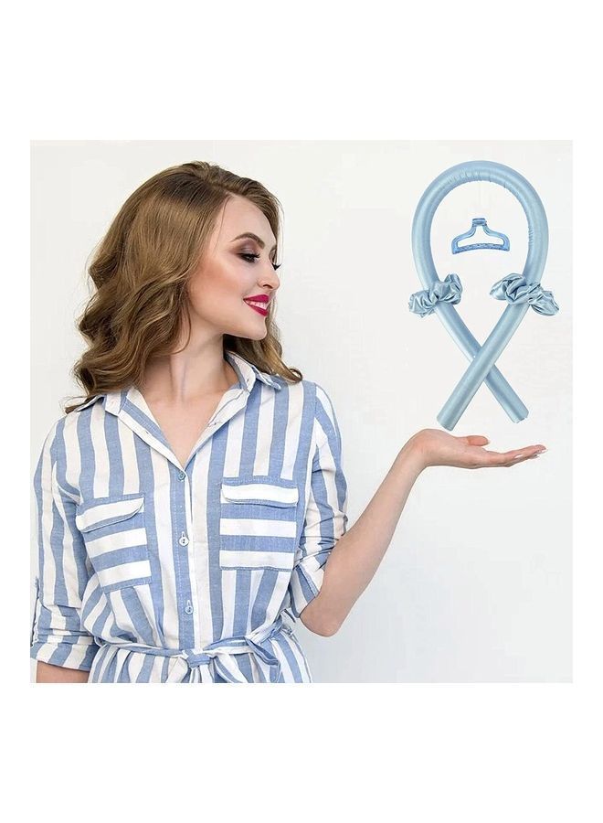 NIBEMINENT Heatless Curling Rod Headband Blue - Image 3
