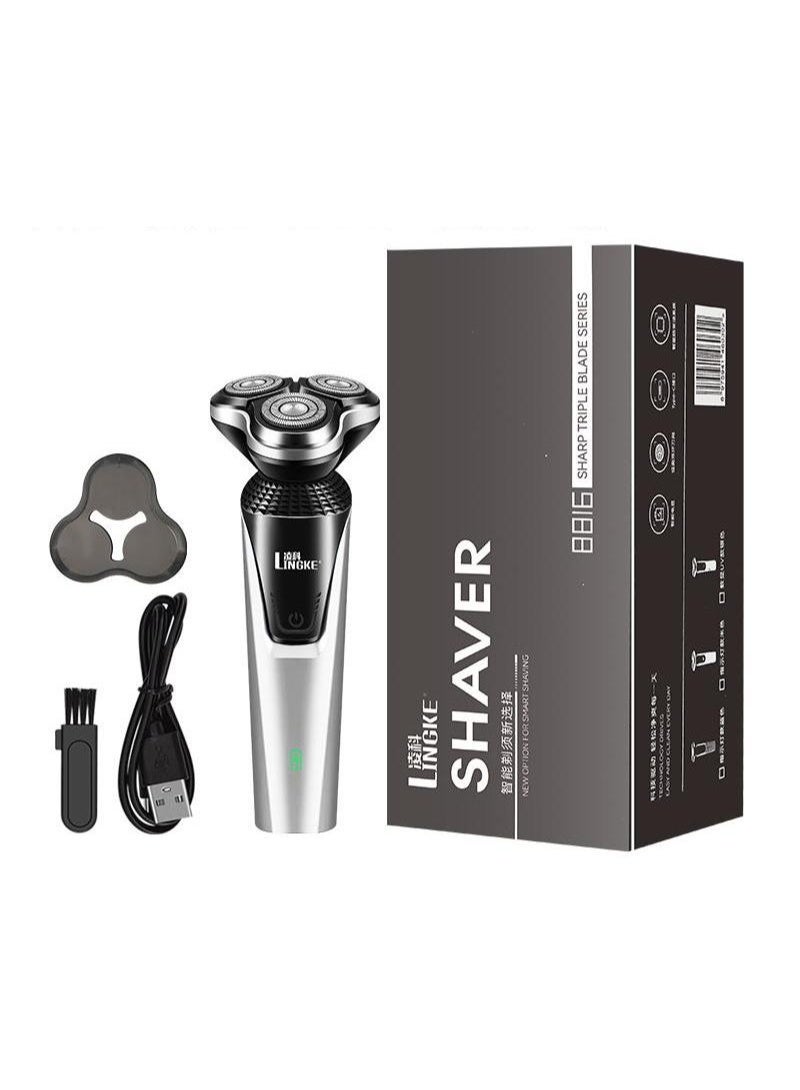 LINGKE Electric Razor for Men, 3-Blade Rotary Shaver, Rechargeable Wet & Dry Shaving System - Image 1