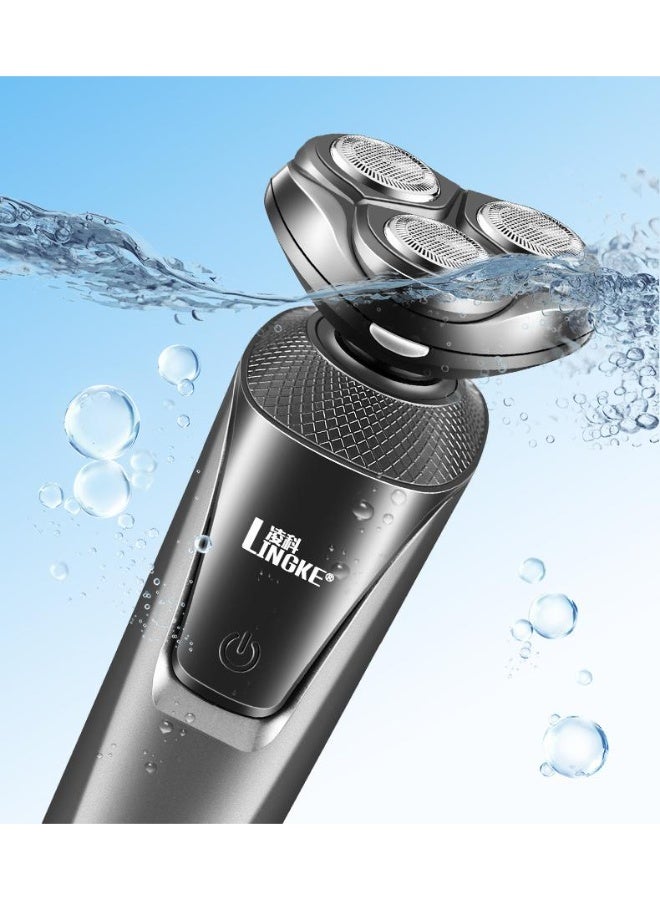 LINGKE Electric Razor for Men, 3-Blade Rotary Shaver, Rechargeable Wet & Dry Shaving System - Image 3