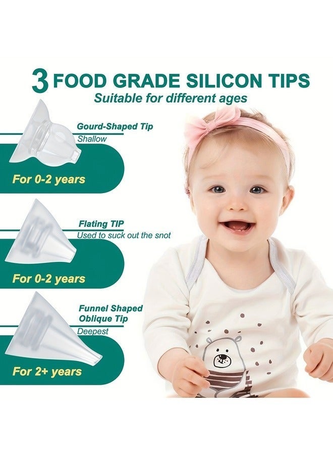 إيزي سو أوتوماتيكي الطفل الأنف مكنسة كهربائية الأنف لسلامة الرضع منظف كهربائي صامت مع LED ضوء الموسيقى القابلة لإعادة الشحن الأنف مكنسة كهربائية مع 3 نصائح و 1 ملقط - Image 5