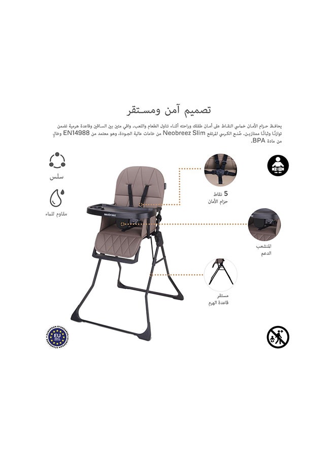 neobreez CRIS Ultra Compact Lightweight Foldable Baby High Chair|Quick and Easy Fold HighChair|Removable and Adjustable Foot Tray| 5-point Safety Harness|Toddler Portable Baby Feeding Chair For Travel(5kg) - Image 5