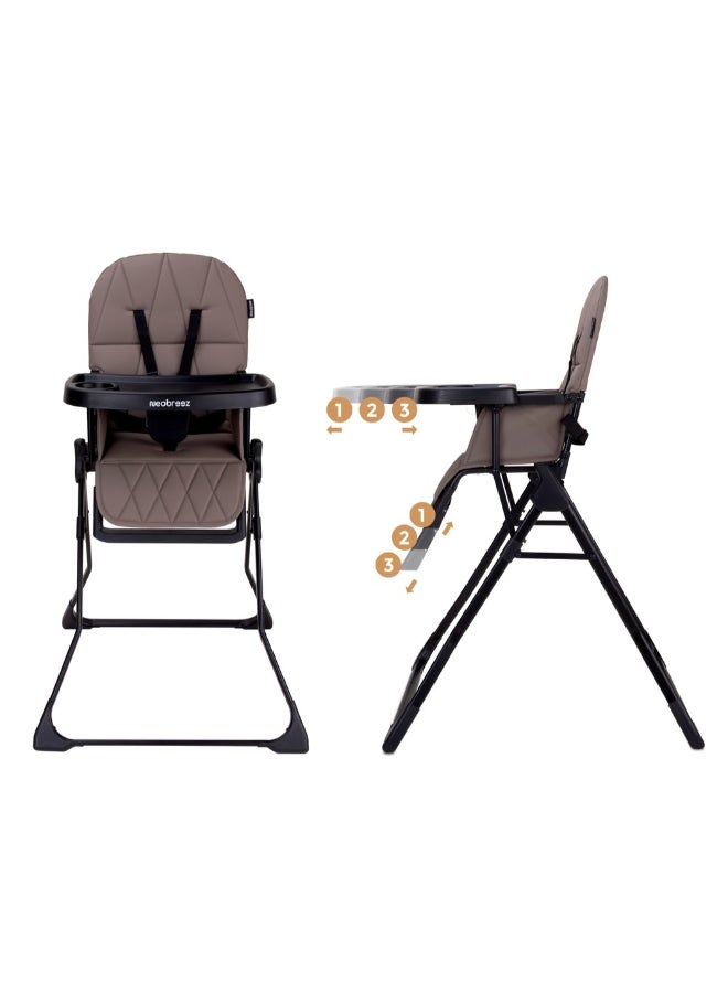 neobreez CRIS Ultra Compact Lightweight Foldable Baby High Chair|Quick and Easy Fold HighChair|Removable and Adjustable Foot Tray| 5-point Safety Harness|Toddler Portable Baby Feeding Chair For Travel(5kg) - Image 1