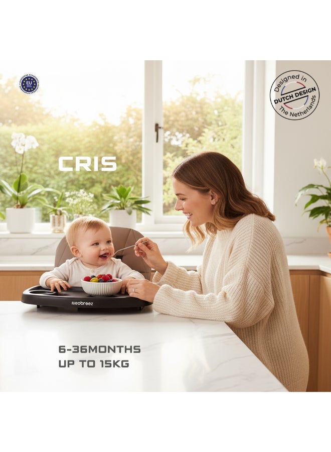 neobreez CRIS Ultra Compact Lightweight Foldable Baby High Chair|Quick and Easy Fold HighChair|Removable and Adjustable Foot Tray| 5-point Safety Harness|Toddler Portable Baby Feeding Chair For Travel(5kg) - Image 2