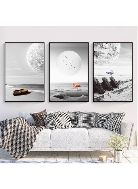 3PCS Wall Art Bright Style Minimalist Decor Modern Abstract Canvas Prints Poster Picture Framed Paintings Decorations