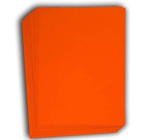Hamilco Colored Cardstock Scrapbook Paper 8.5" x 11" Fire Orange Color Card Stock Paper 50 Pack - Image 1