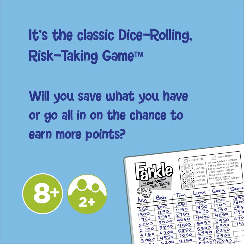 PlayMonster Farkle Classic Dice Game â€“ Premium Kids Games, Dice Games, Family Games, Travel Games, Adult Games, Board Games, Dice Cup, Dice Set, Farkle Score Sheets Included, Ages 8+ - Image 2