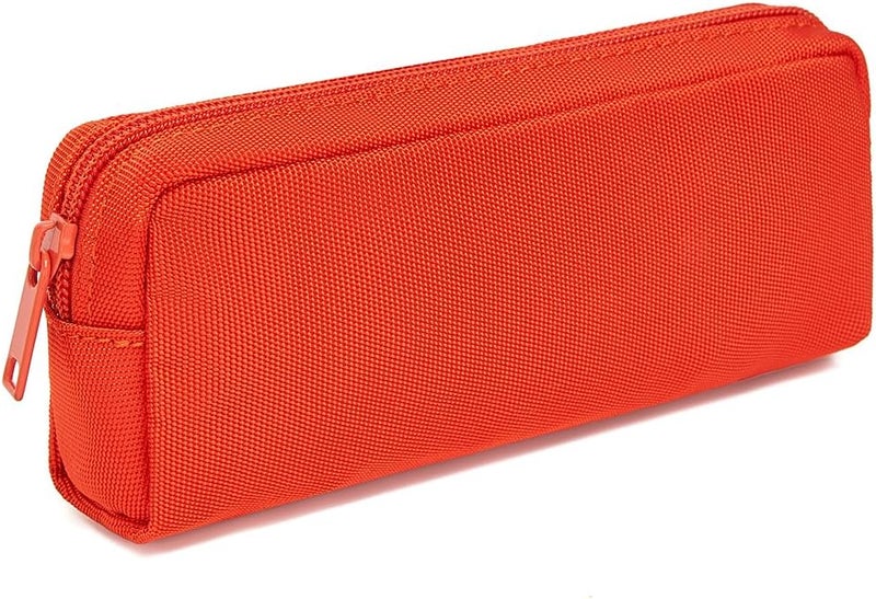 YONBEN Multi Color Zipper Pencil Pouch Pen Bag Canvas Pencil Case Stationary Bag (Orange) - Image 1