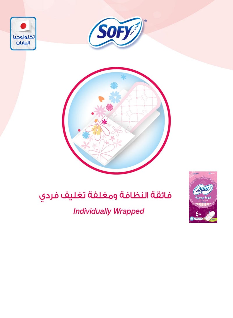 صوفي فوط يومية كلين أند بيور، يومية، برائحة منعشة 40 قِطَع - Image 5