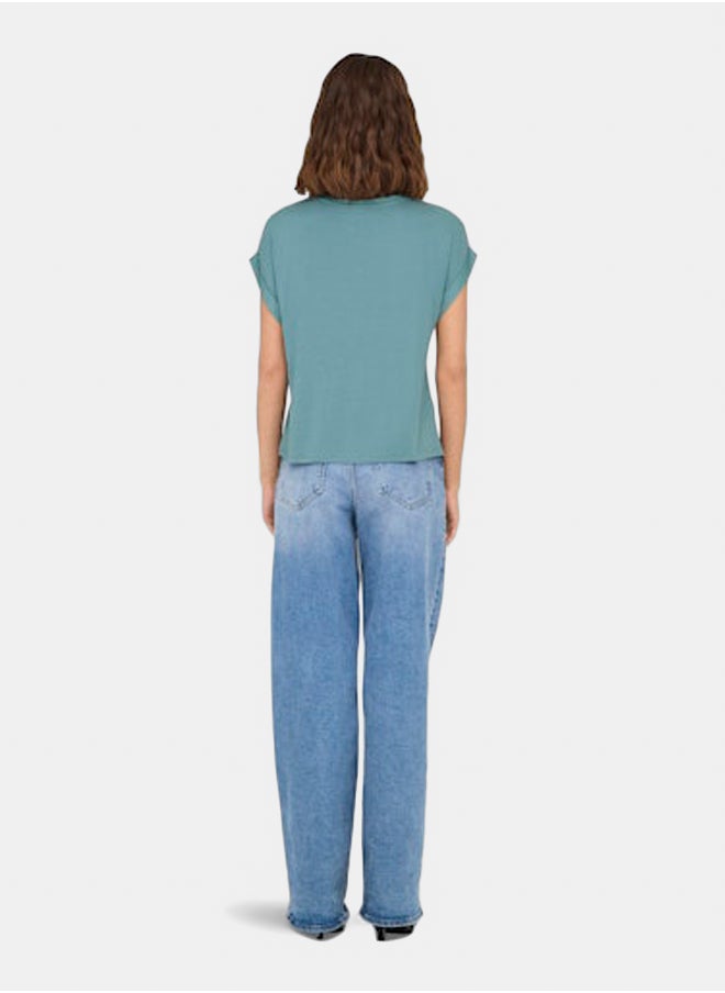ONLY Onllieke S/S Satin Mix Top Wvn Noos  - Image 5