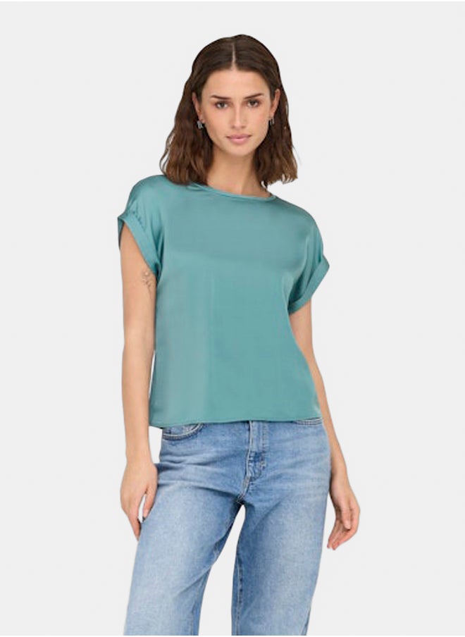 ONLY Onllieke S/S Satin Mix Top Wvn Noos  - Image 3