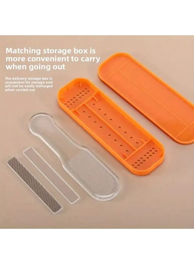 Orange Nano Glass Foot Washboard Pedicure Tool Dead Skin Remover 1000 Microcapsules - Image 1