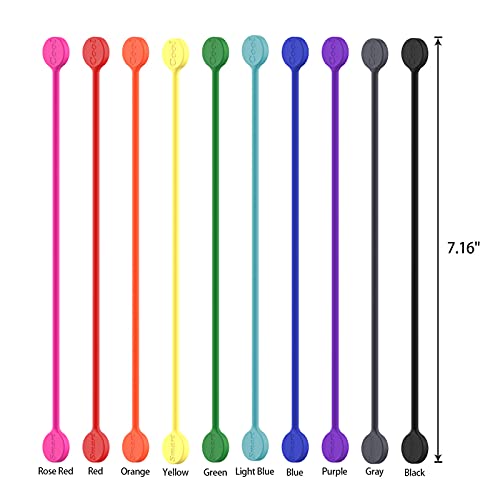 SMART&COOL Reusable Silicone Magnetic Cable Ties for Bundling and Organizing, Holding Stuff, Book Markers, Fridge Magnets, Assorted Color, 7.16'' (10-Pack, Pink) - Image 4