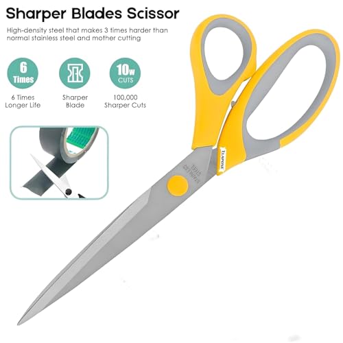 CLAPONE Scissors Set Stainless Steel Multicoloured Scissors at Different Sizes for Household Home & Kitchen Office, Art & Craft Sewing Cloth Cutting Tailor Scissors (Pack Of 3) - Image 5