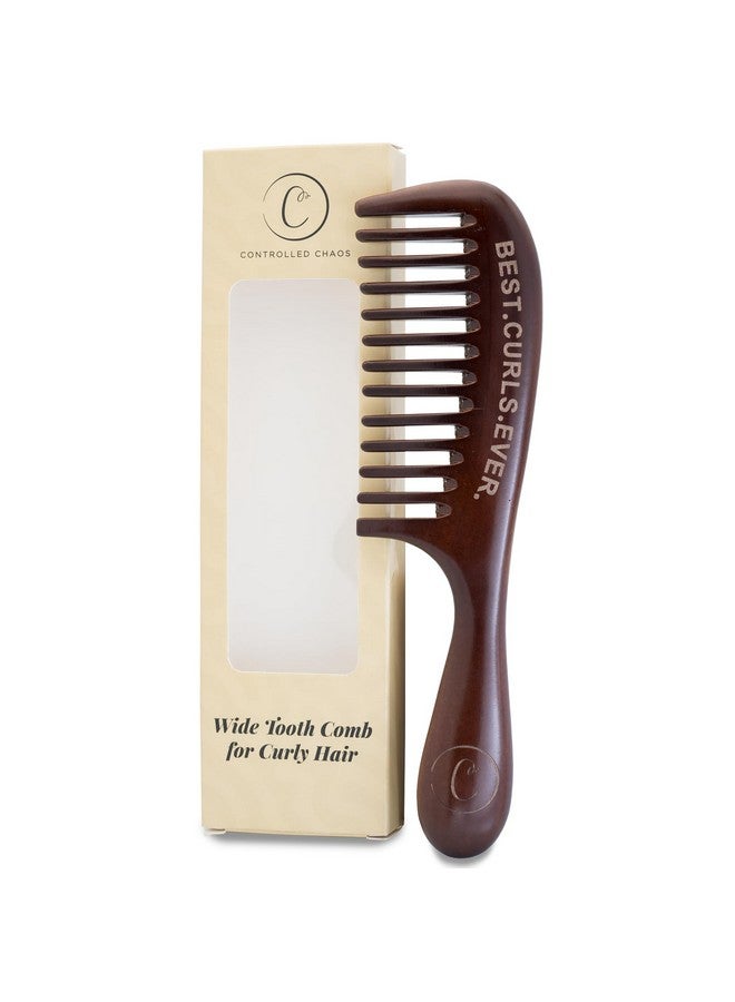 Controlled Chaos Wide Tooth Comb For Curly Hair 100% Peachwood Anti Static Detangling Comb Scalp Massaging Wooden Comb For Men Women & Kids - Image 2
