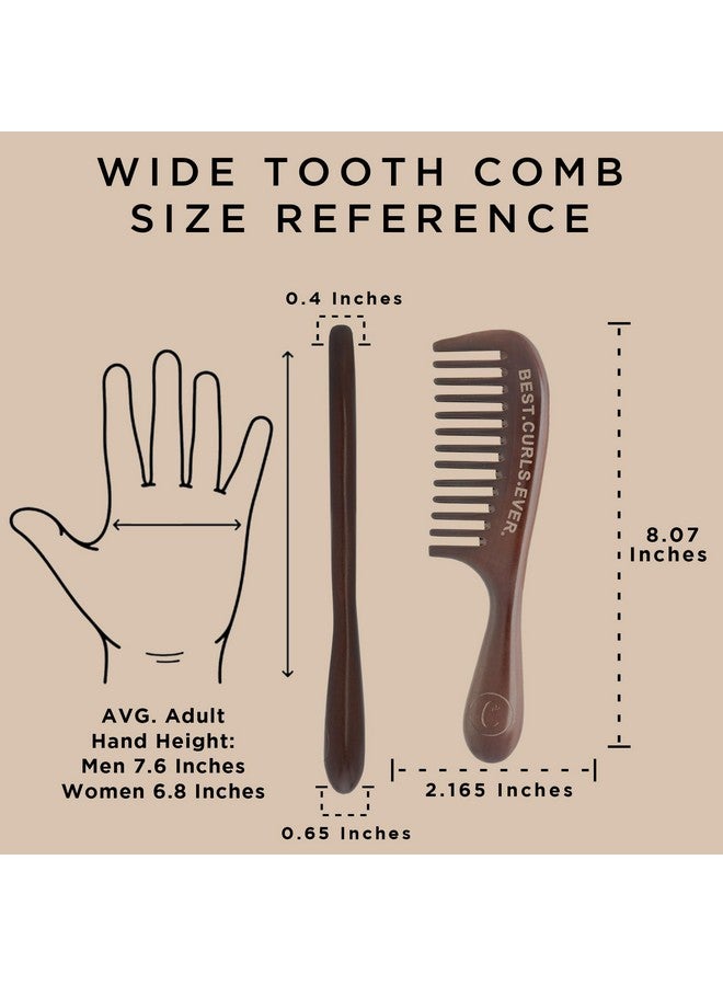 Controlled Chaos Wide Tooth Comb For Curly Hair 100% Peachwood Anti Static Detangling Comb Scalp Massaging Wooden Comb For Men Women & Kids - Image 4