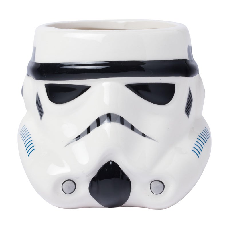 Silver Buffalo Star Wars Stormtrooper Big Face 3D Sculpted Ceramic Coffee Mug for Cappuccino Latte or Hot Tea 20Ounces White