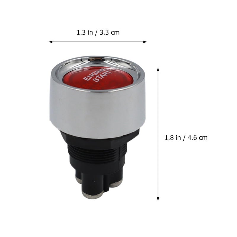 12v/24v LED Engine Start Button Ignition Switch with Auto Reset and Wiring Heat Shrink Tubes, Push to Start Switch for Cars and Trucks - Image 2