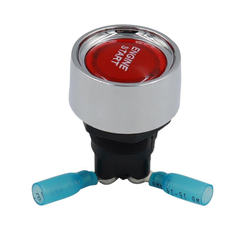 12v/24v LED Engine Start Button Ignition Switch with Auto Reset and Wiring Heat Shrink Tubes, Push to Start Switch for Cars and Trucks - Image 3