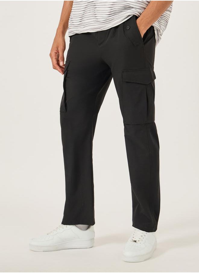Fort Collins Mid Rise Straight Fit Track Pant with Drawstring by Styli  - Image 1
