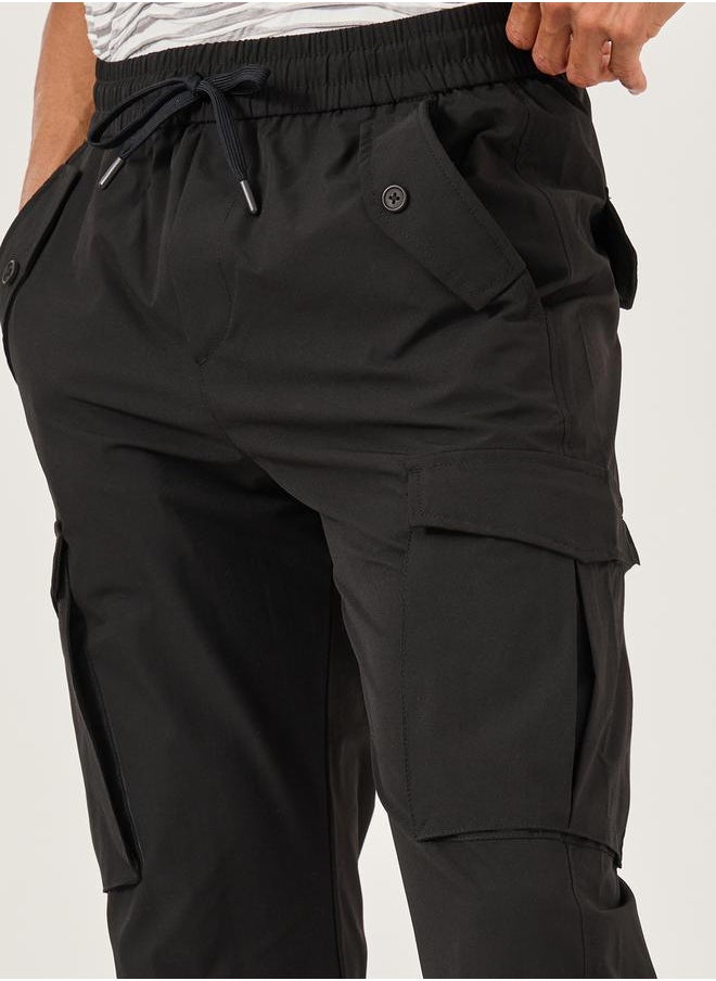 Fort Collins Mid Rise Straight Fit Track Pant with Drawstring by Styli  - Image 3