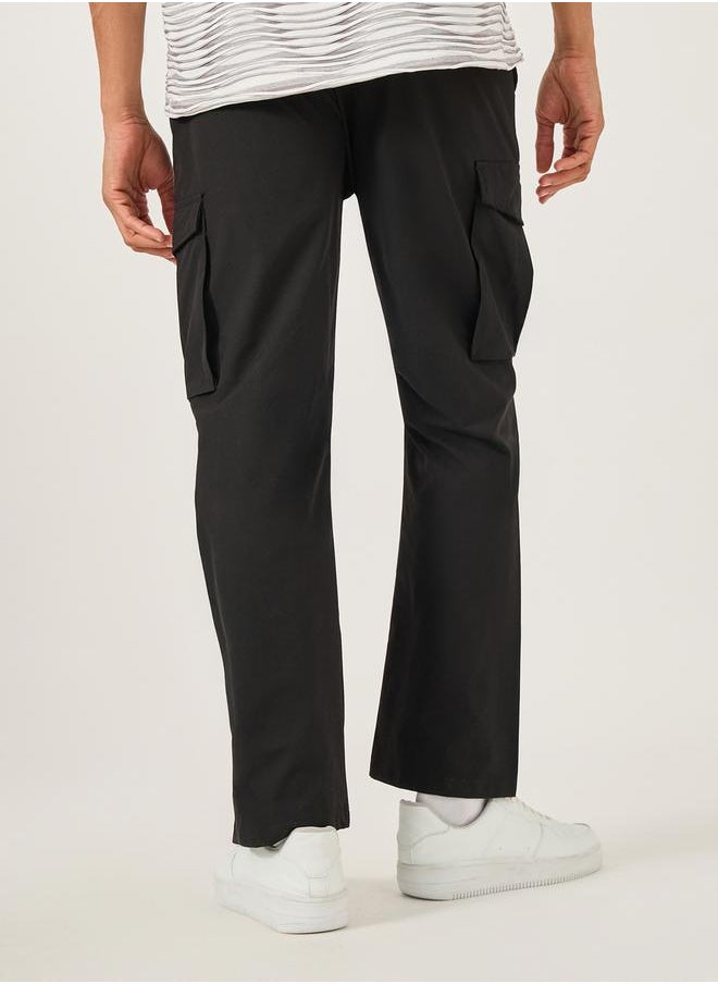 Fort Collins Mid Rise Straight Fit Track Pant with Drawstring by Styli  - Image 4