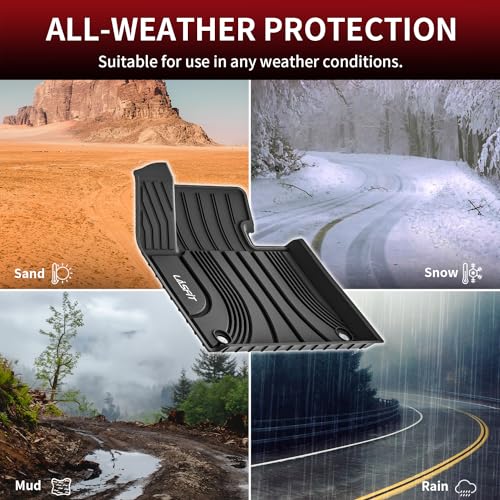 LASFIT Floor Mats for Hyundai Santa Fe 2021 2022 2023 (Only Fit Gas, Not Fit Hybrid or PHEV), All Weather Custom Fit TPE Car Floor Liners 1st & 2nd Row, Black - Image 4