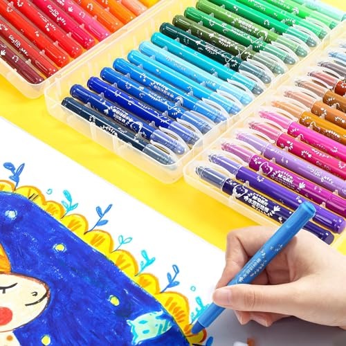 MG Washable Tempera Paint Sticks 48 colors Solid Tempera Paint Set with 1 paint brush for artists Super Quick Drying Works Great on Paper Wood Glass Ceramic Canvas - Image 1