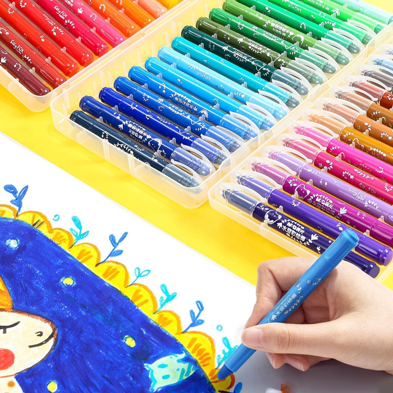 MG Washable Tempera Paint Sticks 48 colors Solid Tempera Paint Set with 1 paint brush for artists Super Quick Drying Works Great on Paper Wood Glass Ceramic Canvas - Image 2