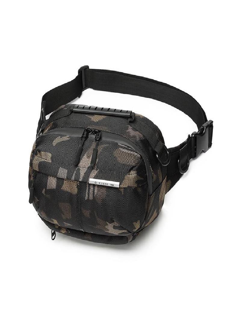 Eckek - OZUKO New Waist Bag Outdoor Large Capacity Men's Satchel Sports Leisure Multifunctional Chest Bag Waist Bag - Image 1