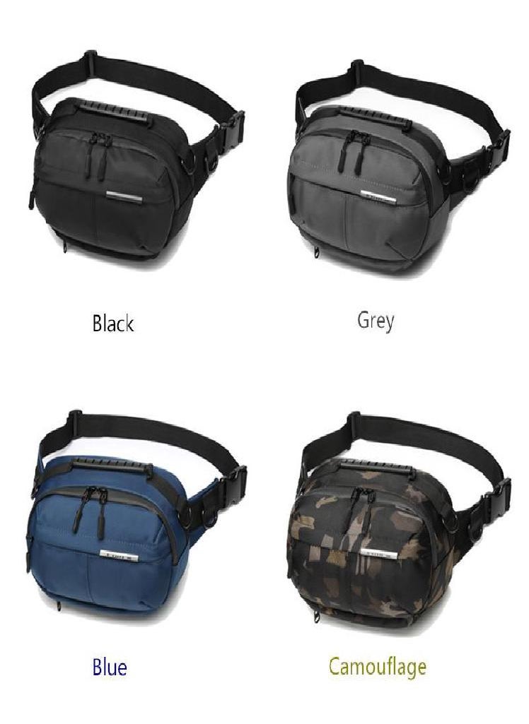 Eckek - OZUKO New Waist Bag Outdoor Large Capacity Men's Satchel Sports Leisure Multifunctional Chest Bag Waist Bag - Image 1