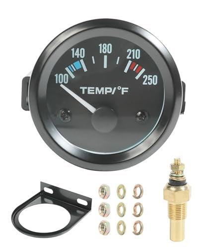 UBOG Water Temp Gauge2 52mm Water Temp Gauge100250 Temperature Gauge for CarCar Accessories Car Temperature Gauge with Led Backlight Water Temp GaugesUse for Cars Trucks Vehicles Ships - Image 1